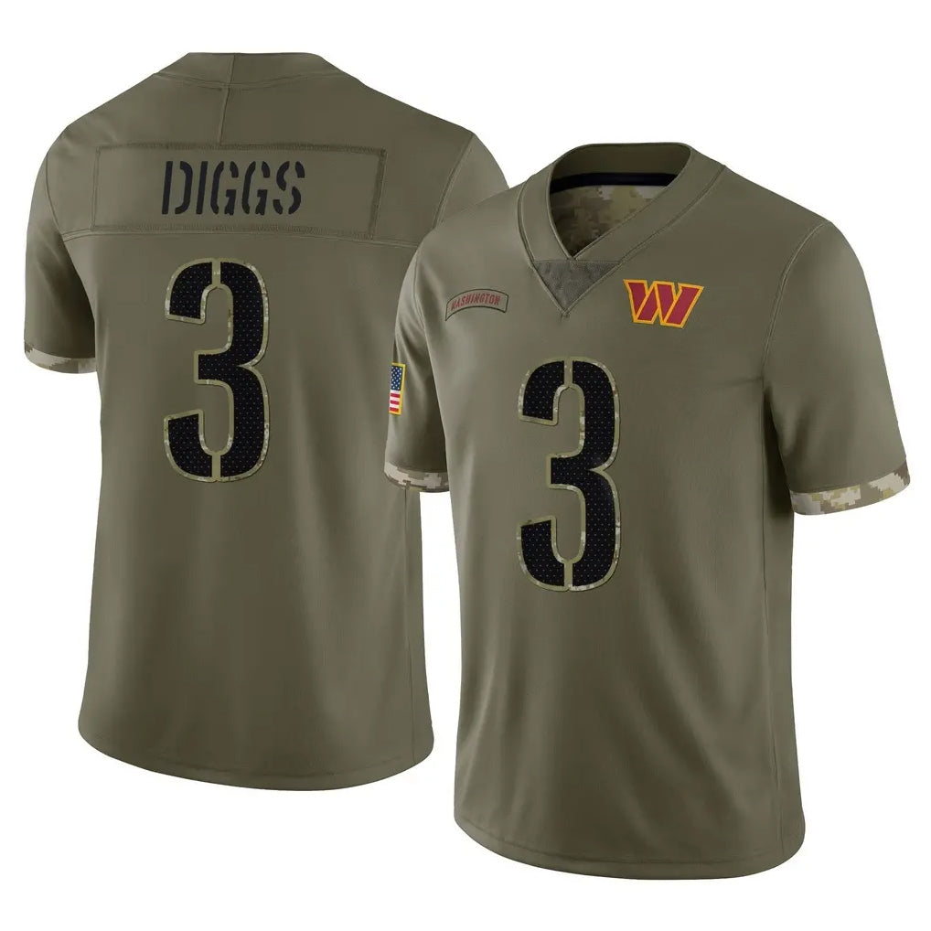 Cooneas W.Commanders #3 Stefon Diggs Player Olive Salute To Service Limited Home Game Stitched Jerseys