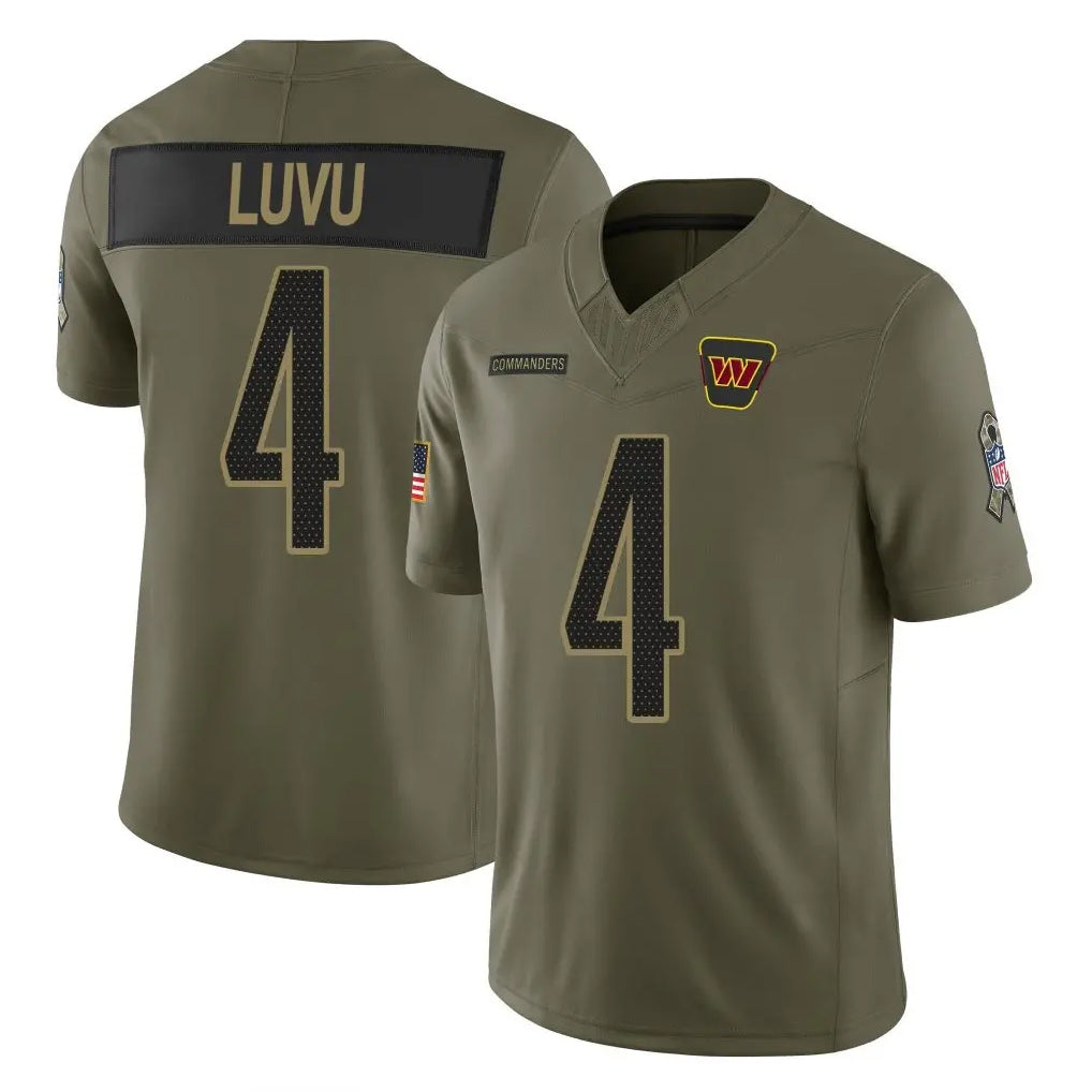Cooneas W.Commanders #4 Frankie Luvu Player Olive 2025 Salute To Service Limited Home Game Stitched Jerseys