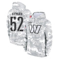 Cooneas W.Commanders #52 Sonny Styles Player Arctic Camo Limited Salute to Service Pullover Hoodies Game Stitched Jerseys