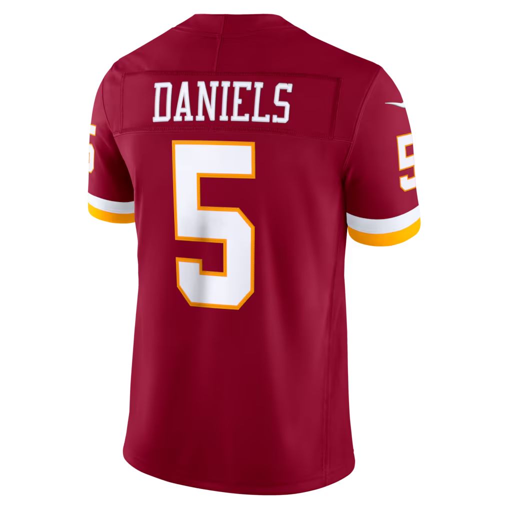 Cooneas W.Commanders #5 Jayden Daniels Burgundy Team Vapor F.U.S.E. Stitched Limited Jerseys