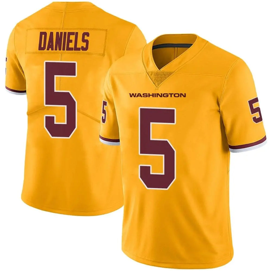 Cooneas W.Commanders #5 Jayden Daniels Player Limited Gold Color Rush Stitched Jerseys