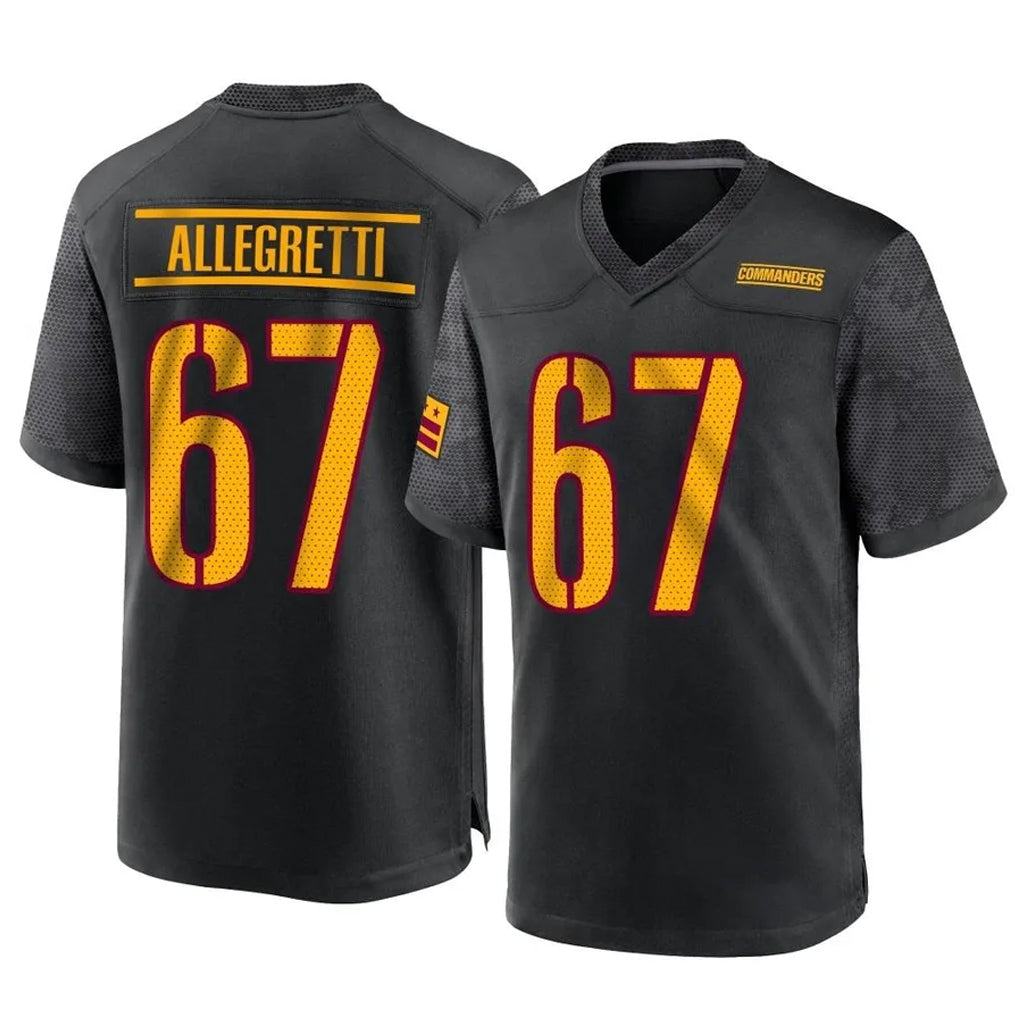 Cooneas W.Commanders #67 Nick Allegretti Player Black Home Game Stitched Jerseys