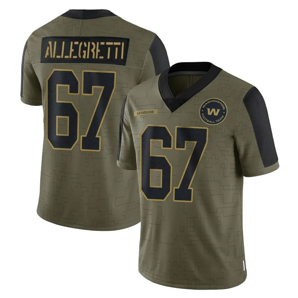 Cooneas W.Commanders #67 Nick Allegretti Player Olive Salute To Service Limited Game Stitched Jerseys