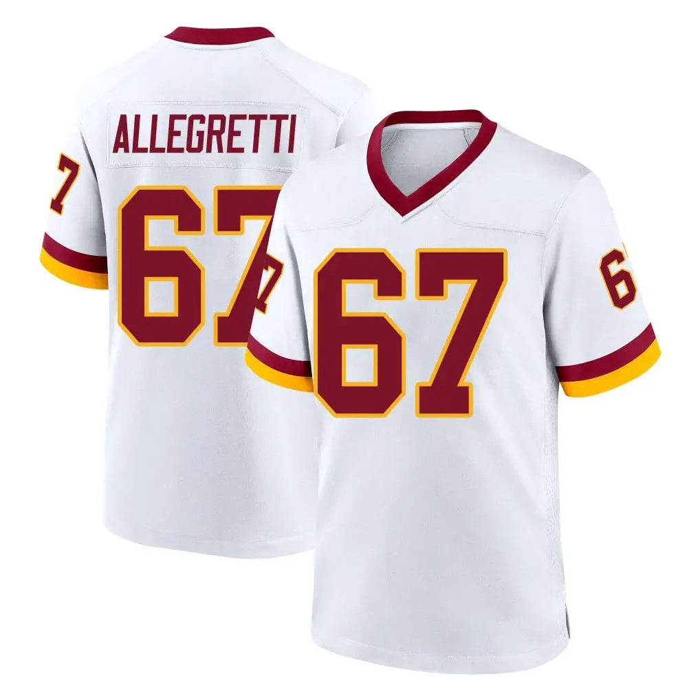 Cooneas W.Commanders #67 Nick Allegretti Player White Home Game Stitched Jerseys