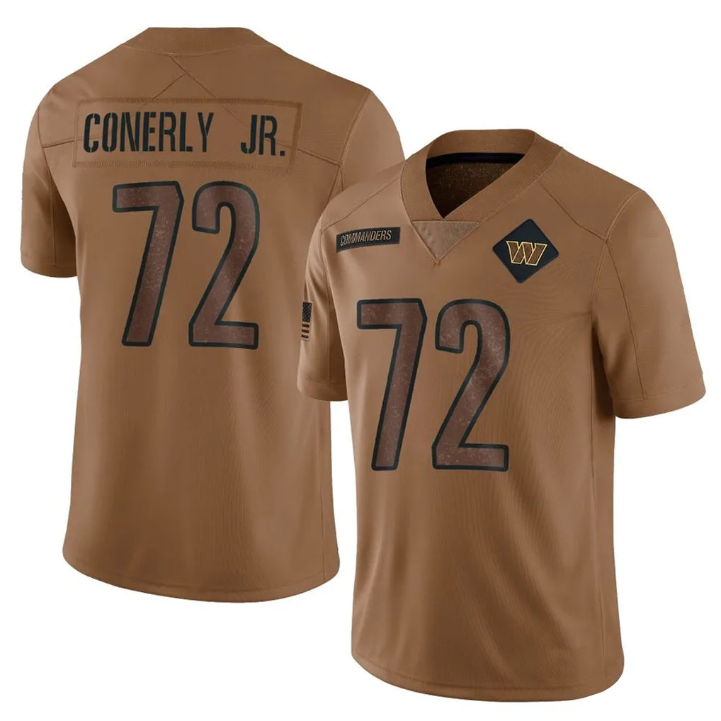 Cooneas W.Commanders #72 Josh Conerly Jr. Player Brown Limited Salute To Service Home Game Stitched Jerseys