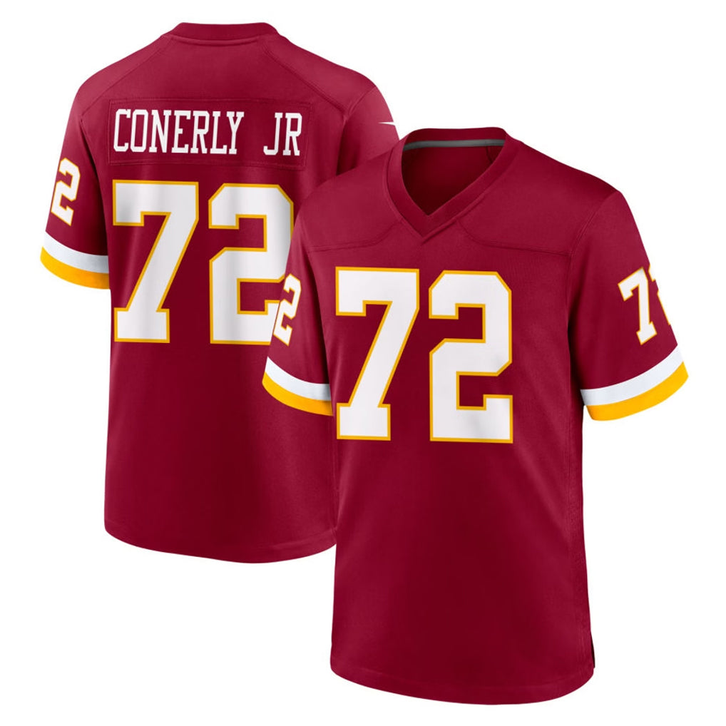 Cooneas W.Commanders #72 Josh Conerly Jr. Player Burgundy Game Home Stitched Jerseys
