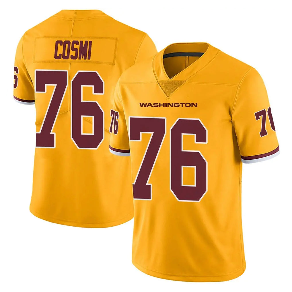 Cooneas W.Commanders #76 Sam Cosmi Player Gold Limited Color Rush Home Game Stitched JerseysW.Commanders #76 Sam Cosmi Player Gold Limited Color Rush Home Game Stitched Jerseys