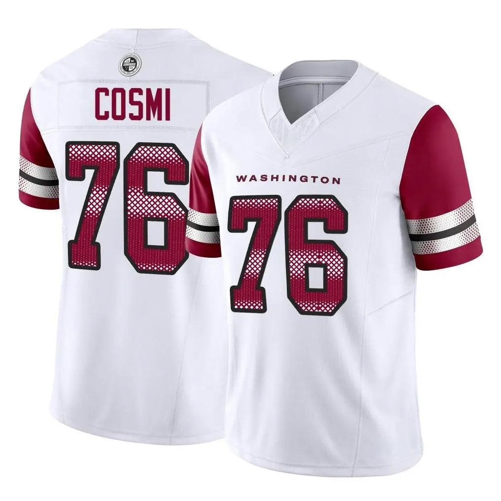 Cooneas W.Commanders #76 Sam Cosmi Player White Vapor F.U.S.E. Limited Home Game Stitched Jerseys