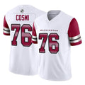 Cooneas W.Commanders #76 Sam Cosmi Player White Vapor F.U.S.E. Limited Home Game Stitched Jerseys