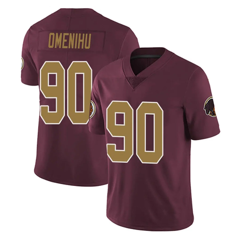 Cooneas W.Commanders #90 Charles Omenihu Player Burgundy Alternate Vapor Untouchable Home Game Stitched Jerseys