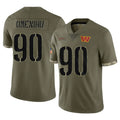 Cooneas W.Commanders #90 Charles Omenihu Player Olive Salute To Service Limited Home Game Stitched Jerseys