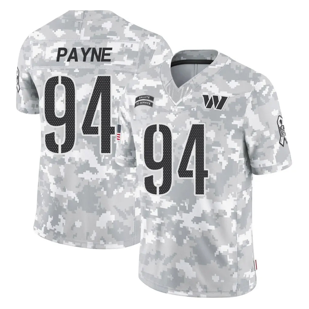 Cooneas W.Commanders #94 Daron Payne Player Arctic Camo Limited Salute To Service Home Game Stitched Jerseys