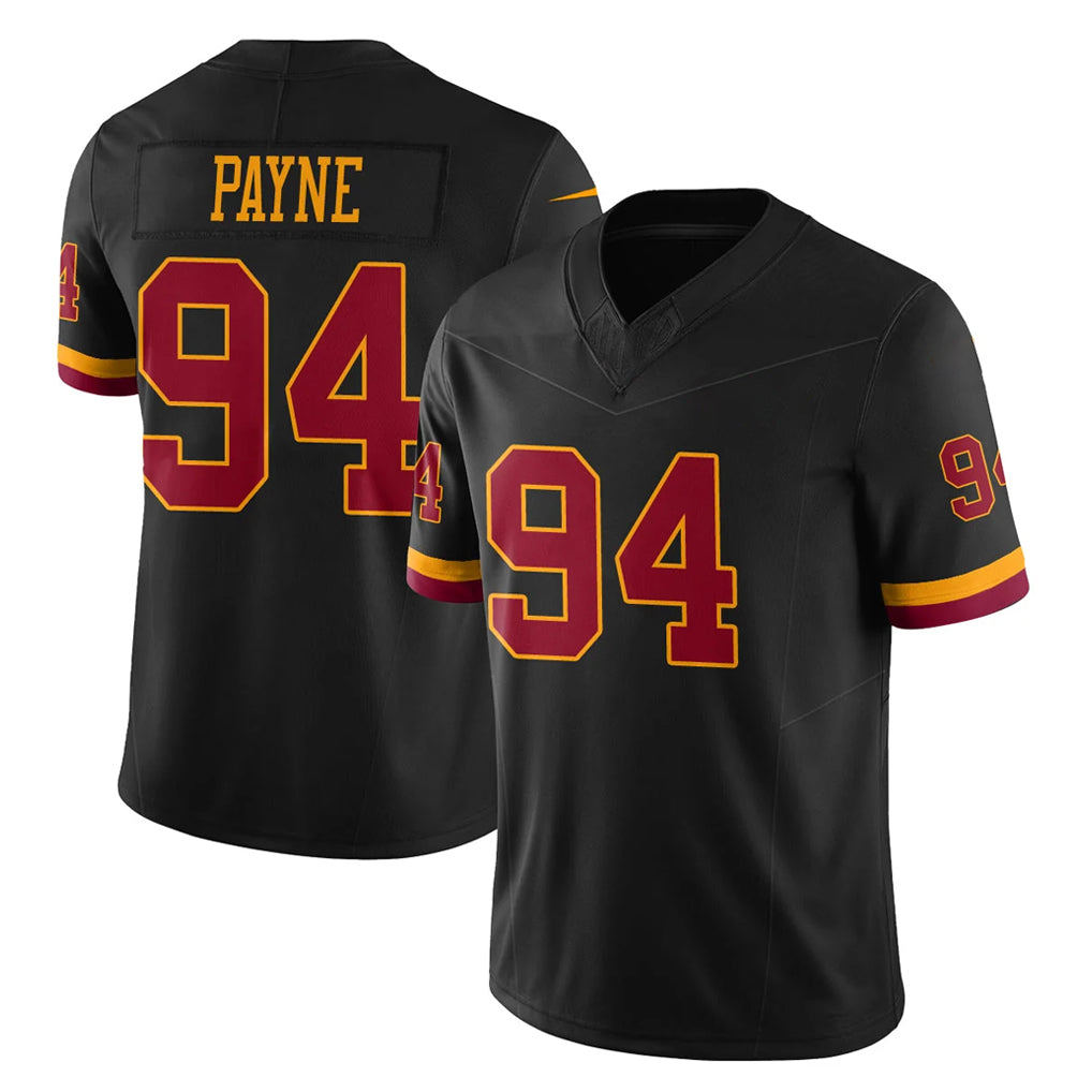 Cooneas W.Commanders #94 Daron Payne Player Black Limited Vapor Home Game Stitched Jerseys