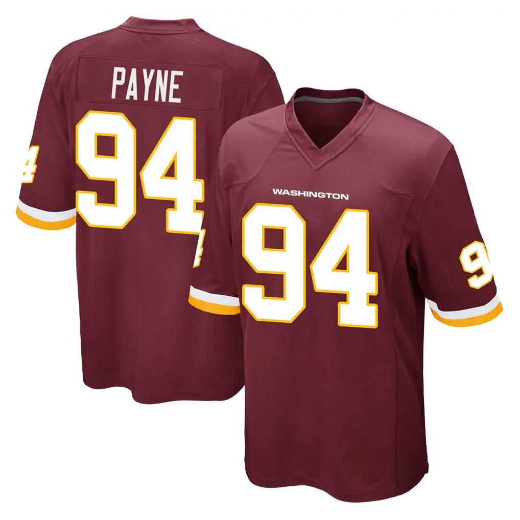 Cooneas W.Commanders #94 Daron Payne Player Burgundy Team Color Home Game Stitched Jerseys