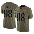 Cooneas W.Commanders #98 Odafe Oweh Player Olive Salute To Service Limited Home Game Stitched Jerseys