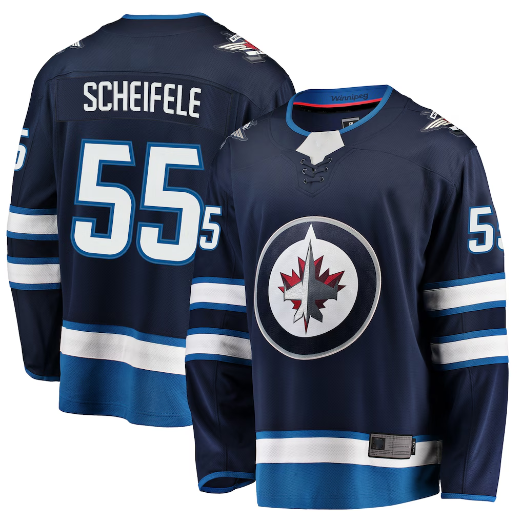 Cooneas W.Jets #55 Mark Scheifele Navy Breakaway Replica Jerseys