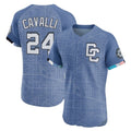 Cooneas W.Nationals #24 Cade Cavalli Player Blue City Connect Elite Limited Stitched Jerseys