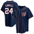 Cooneas W.Nationals #24 Cade Cavalli Player Navy Blue Replica Game Stitched Jerseys