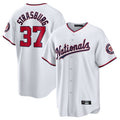 Cooneas W.Nationals #37 Stephen Strasburg Player White Home Game Stitched Jerseys