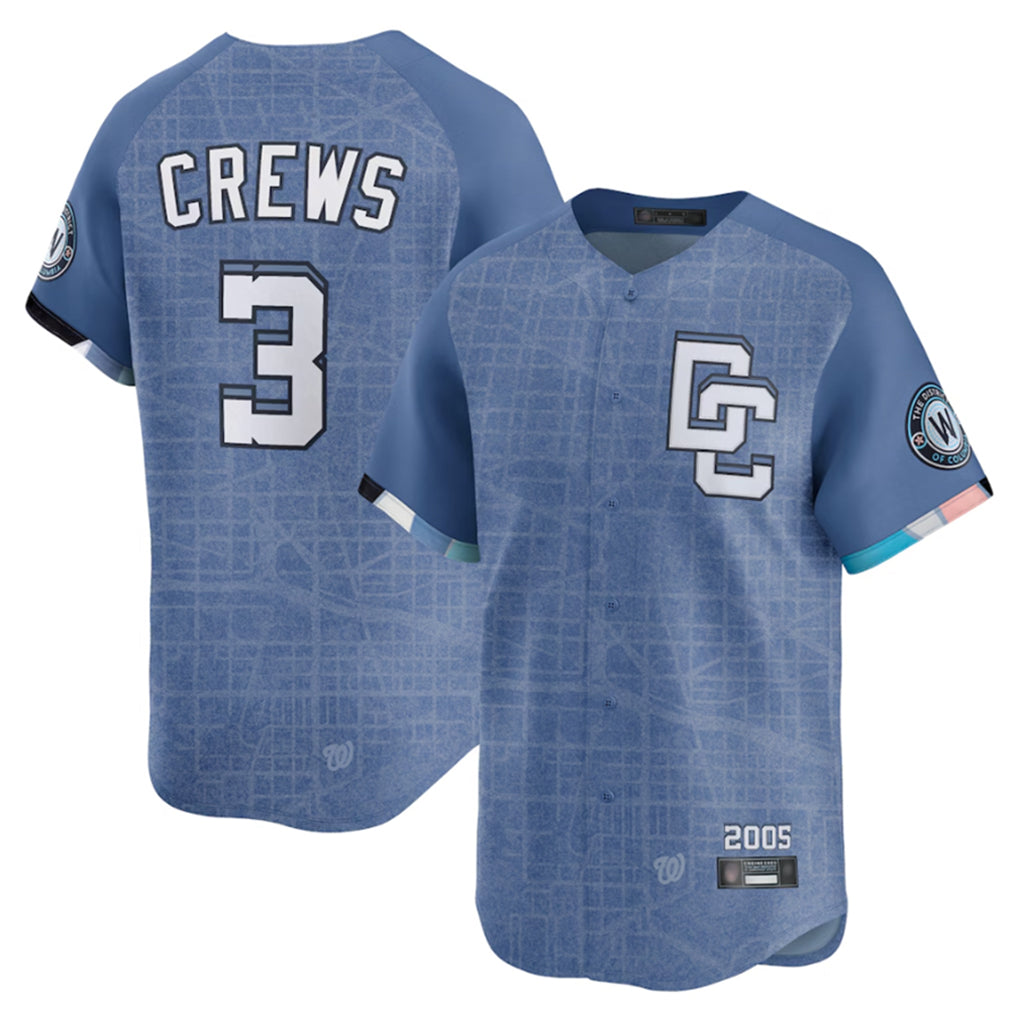 Cooneas W.Nationals #3 Dylan Crews Player Blue Limited City Connect Stitched Jerseys