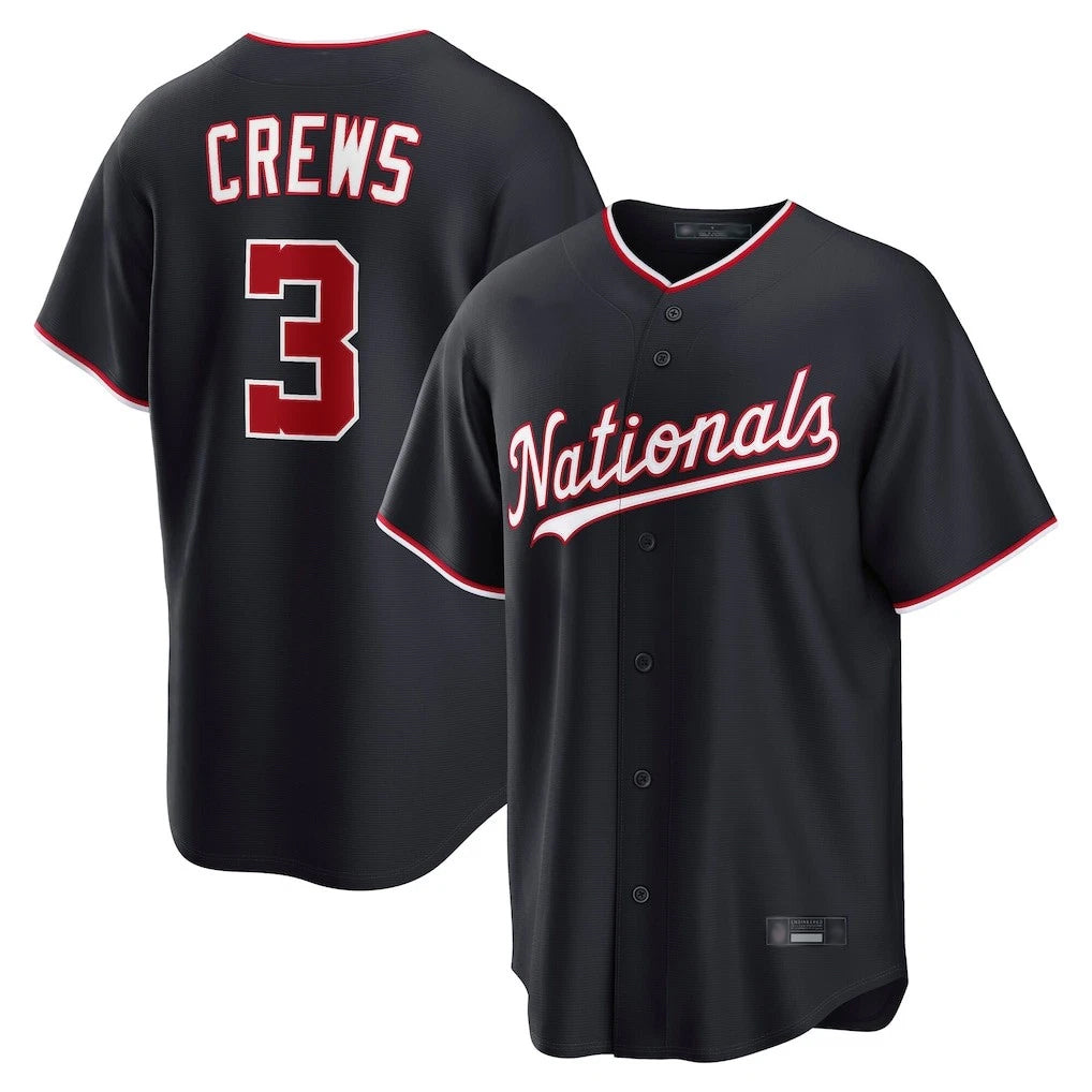 Cooneas W.Nationals #3 Dylan Crews Player Navy Game Stitched Jerseys