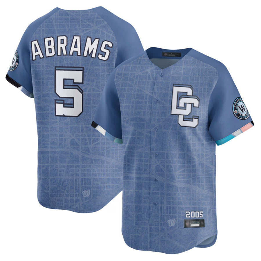Cooneas W.Nationals #5 CJ Abrams Player Blue City Connect Limited Stitched Jerseys