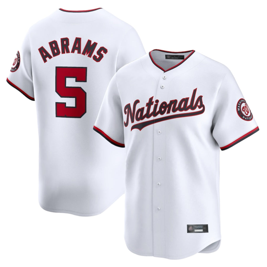 Cooneas W.Nationals #5 CJ Abrams Player White Home Limited Stitched Jerseys