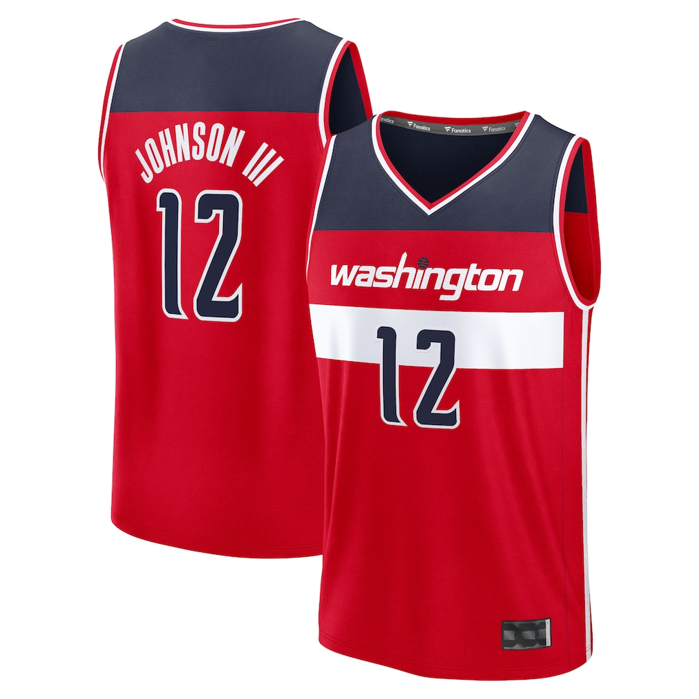 Cooneas W.Wizards #12 Tre Johnson III Red 2025  Draft First Round Pick Fast Break Replica Jerseys - Icon Edition