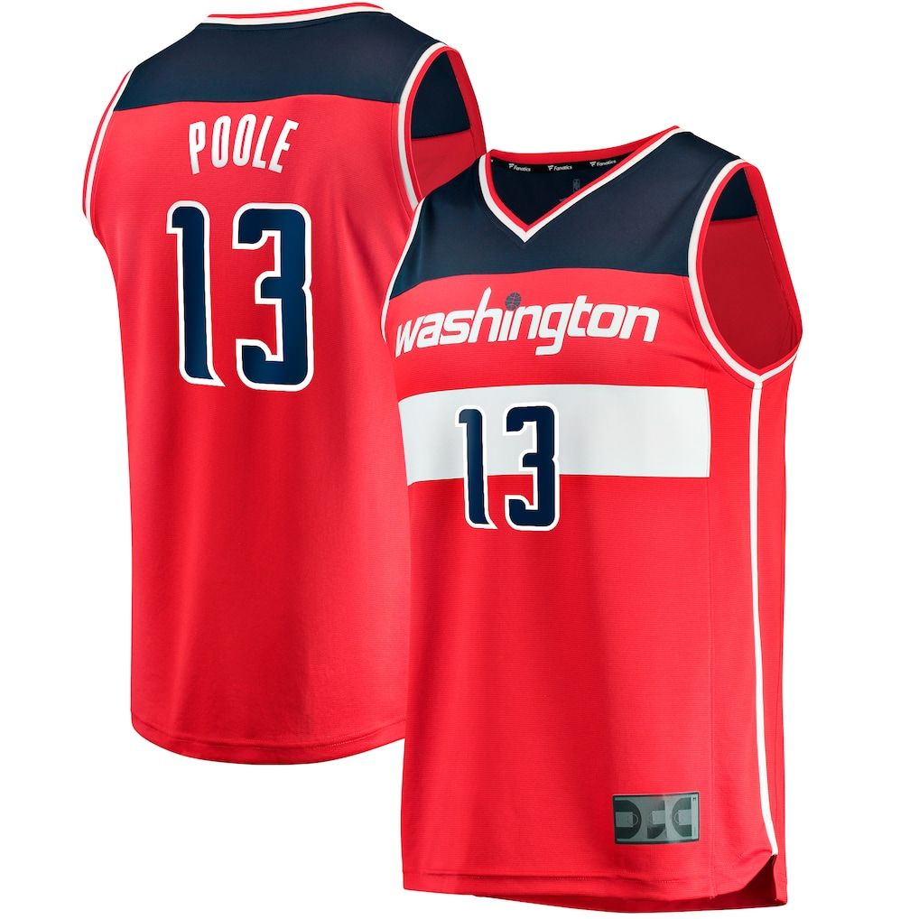 Cooneas W.Wizards #13 Jordan Poole Red Fast Break Player Jerseys - Icon Edition
