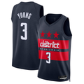 Cooneas W.Wizards #3 Trae Young Navy Swingman Jerseys - Statement Edition