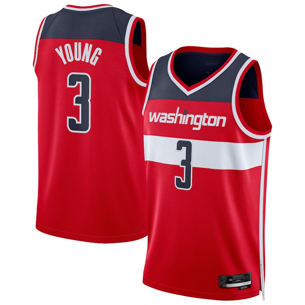 Cooneas W.Wizards #3 Trae Young Red Swingman Jerseys - Icon Edition