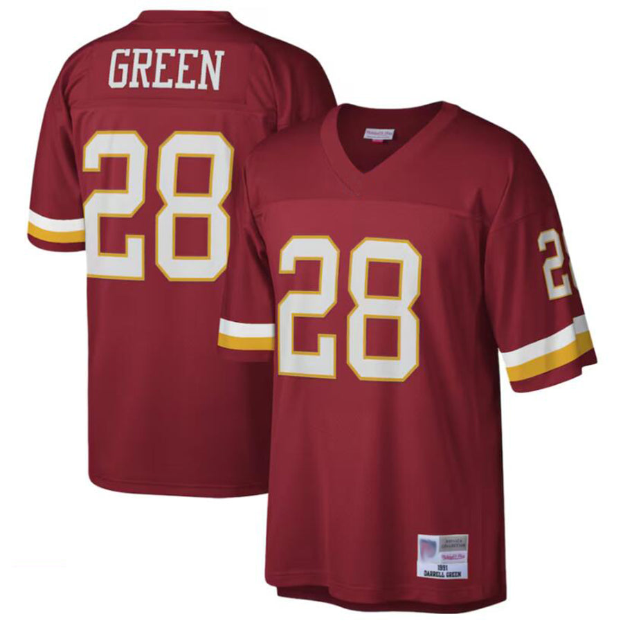 Cooneas Washington Football Team #28 Darrell Green Mitchell & Ness Burgundy Legacy Replica Stitched Jersey