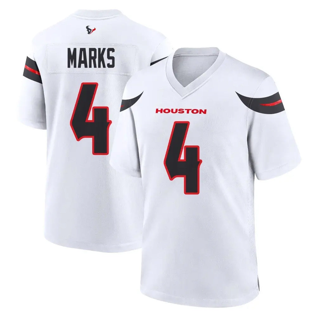H.Texans #4 Woody Marks Player White Home Game Cooneas Stitched Jerseys
