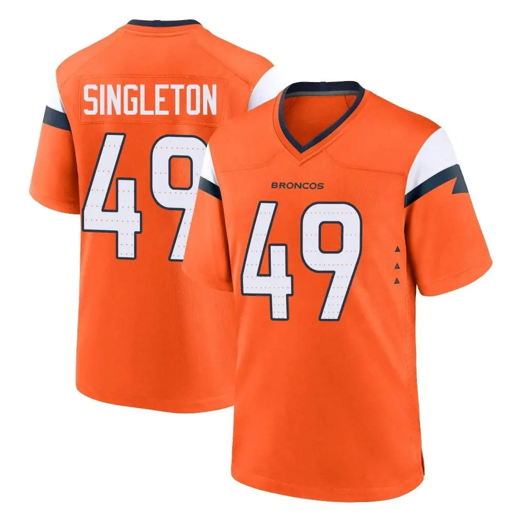 D.Broncos #49 Alex Singleton Player Orange Home Game Cooneas Stitched Jerseys