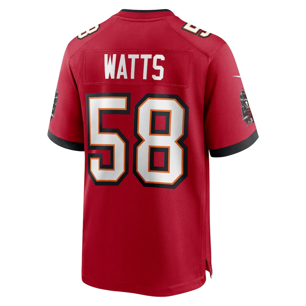 Cooneas TB.Buccaneers #58 Markees Watts Red Game Jersey