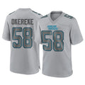 C.Panthers #58 Bobby Okereke Player Gray Atmosphere Fashion Game Cooneas Stitched Jerseys