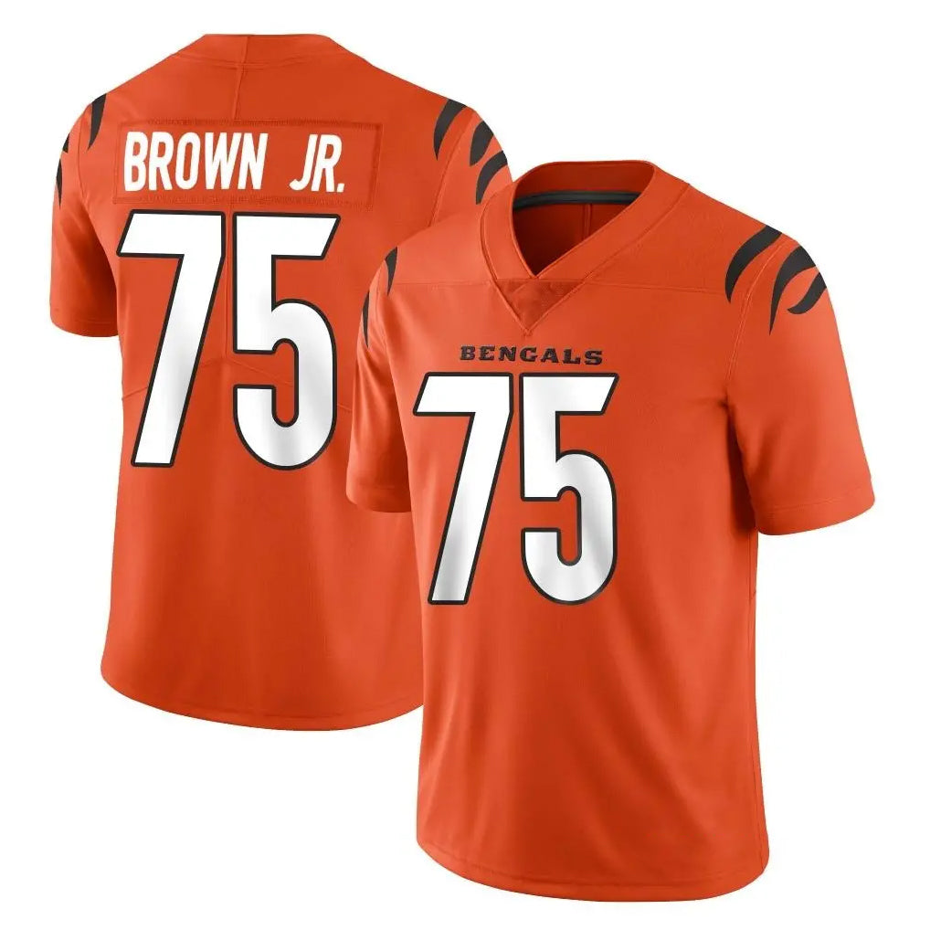 C.Bengals #75 Orlando Brown Jr. Player Orange Vapor Untouchable Limited Home Game Cooneas Stitched Jerseys