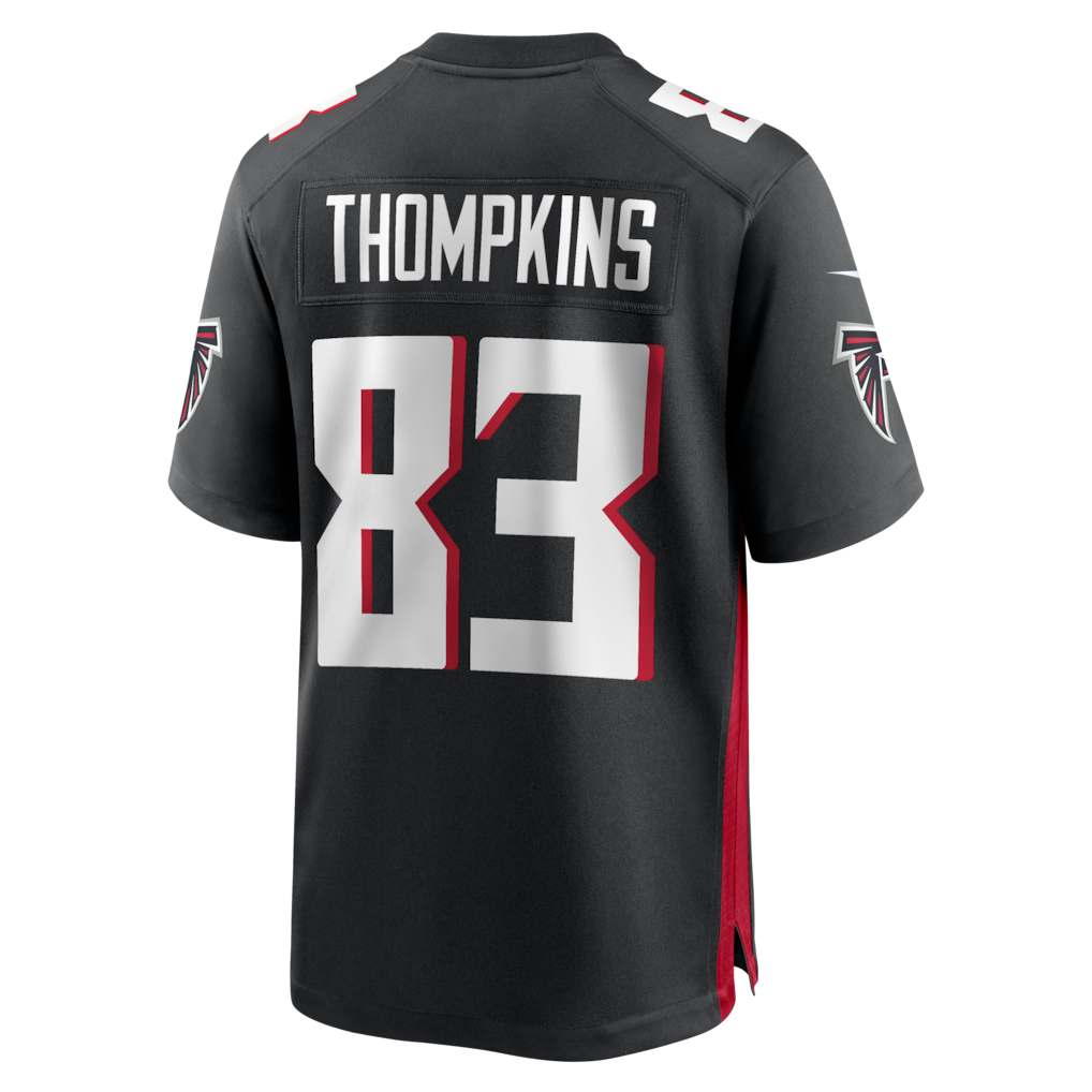 Cooneas A.Falcons #83 Deven Thompkins Black Team Game Jersey