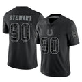 IN.Colts #90 Grover Stewart Player Black Reflective Limited Game Cooneas Stitched Jerseys