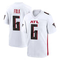A.Falcons #6 Nick Folk Player White Home Game Cooneas Stitched Jerseys