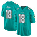 M.Dolphins #18 Chris Bell Player Aqua Team Color Home Game Cooneas Stitched Jerseys