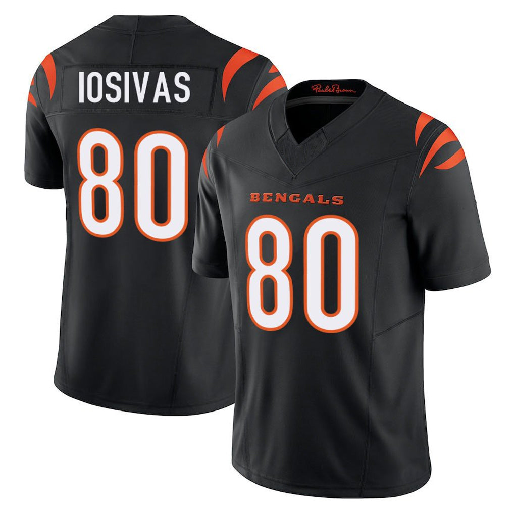 C.Bengals #80 Andrei Iosivas Player Black Vapor F.U.S.E. Limited Home Game Cooneas Stitched Jerseys