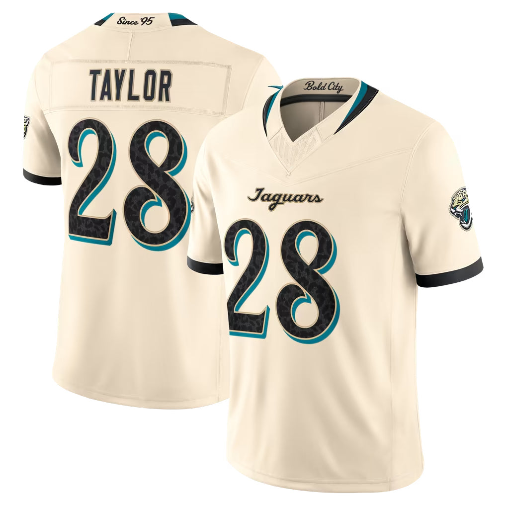 J.Jaguars #28 Fred Taylor Player Natural Limited 2026 Rivalries Collection Game Cooneas Stitched Jerseys