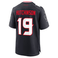 Cooneas H.Texans #19 Xavier Hutchinson Navy Team Game Jersey
