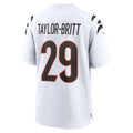 Cooneas C.Bengals #29 Cam Taylor-Britt White Game Jersey