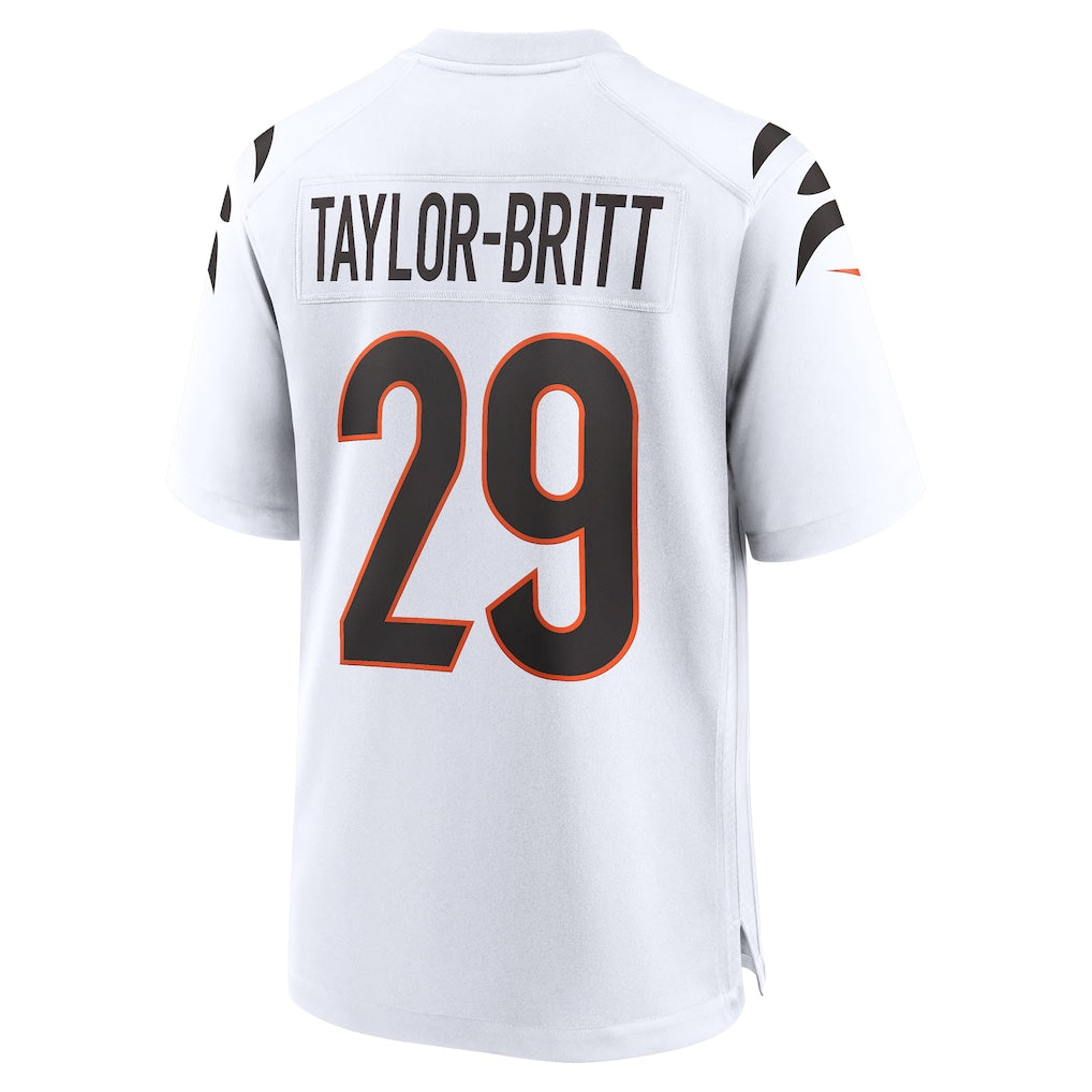 Cooneas C.Bengals #29 Cam Taylor-Britt White Game Jersey