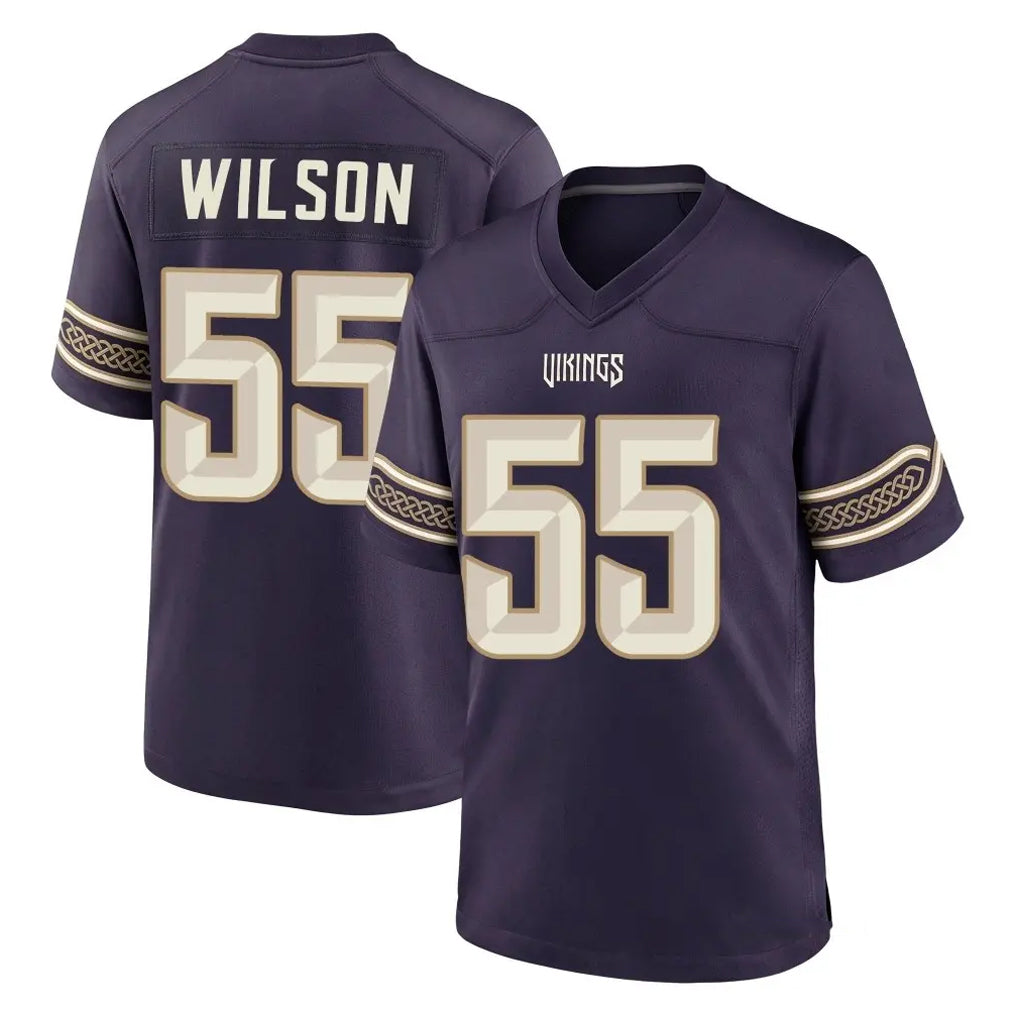 MN.Vikings #55 Eric Wilson Player Purple 2026 Rivalries Collection Home Game Cooneas Stitched Jerseys