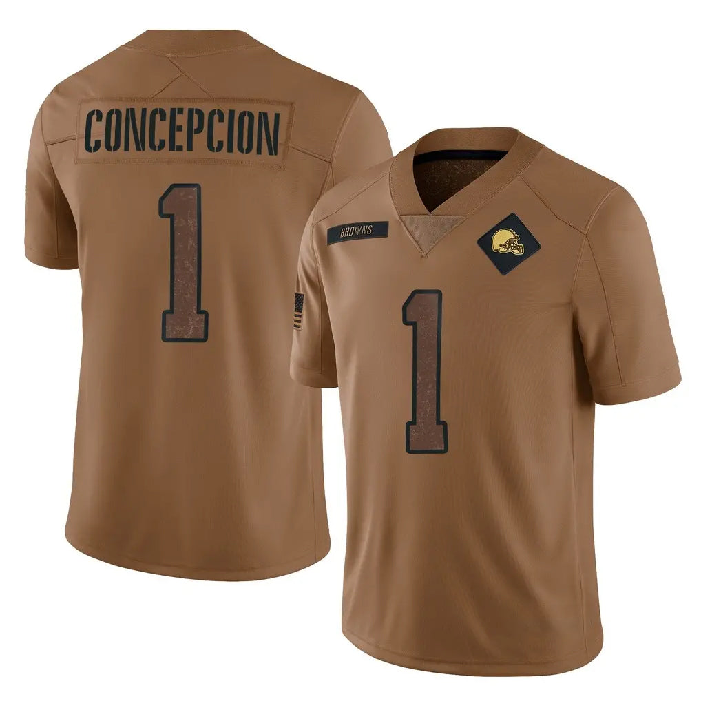 C.Browns #1 KC Concepcion Player Brown Salute to Service Limited Home Game Cooneas Stitched Jerseys
