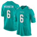 M.Dolphins #6 Malik Washington Player Aqua Team Color Home Game Cooneas Stitched Jerseys