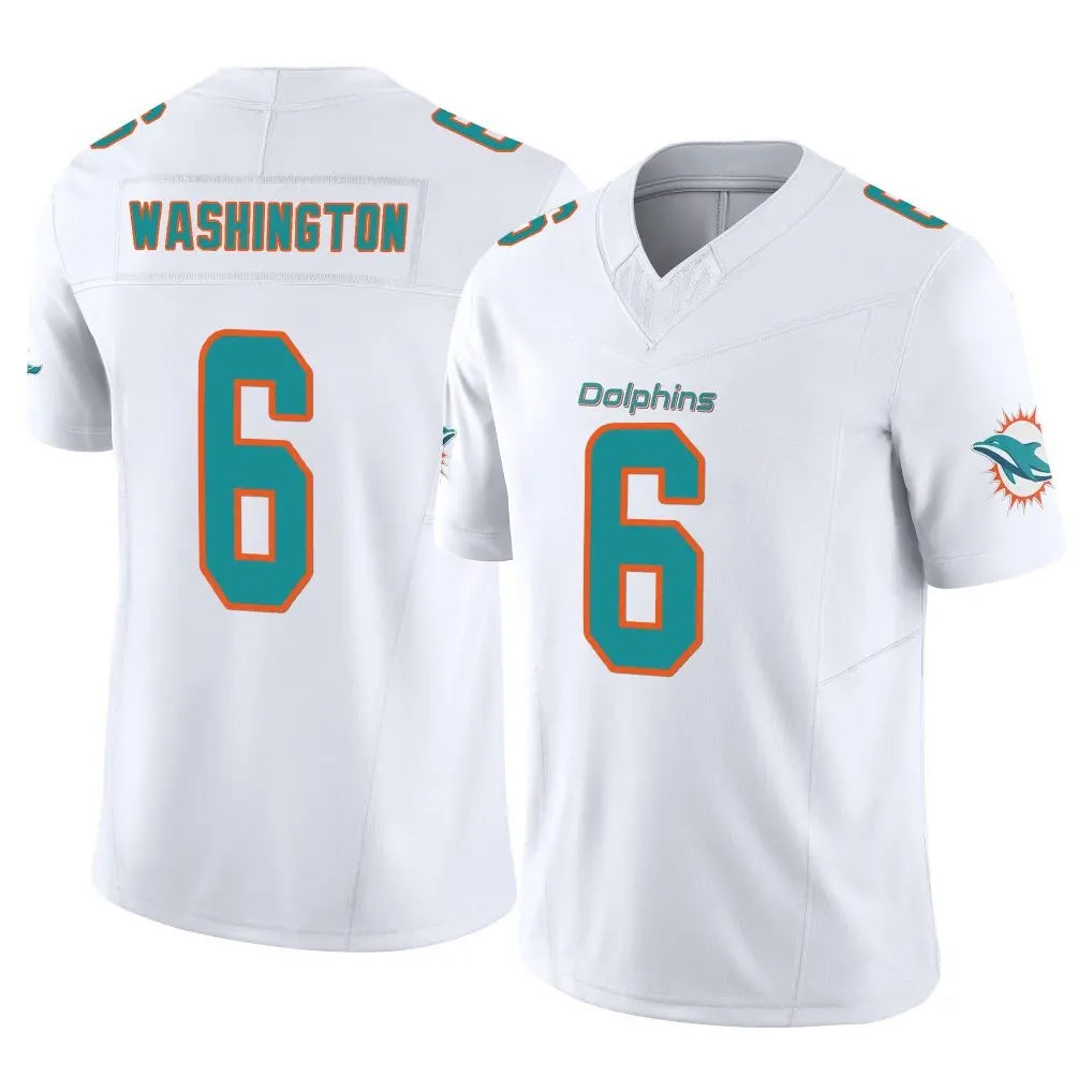 M.Dolphins #6 Malik Washington Player White Limited Vapor F.U.S.E. Home Game Cooneas Stitched Jerseys